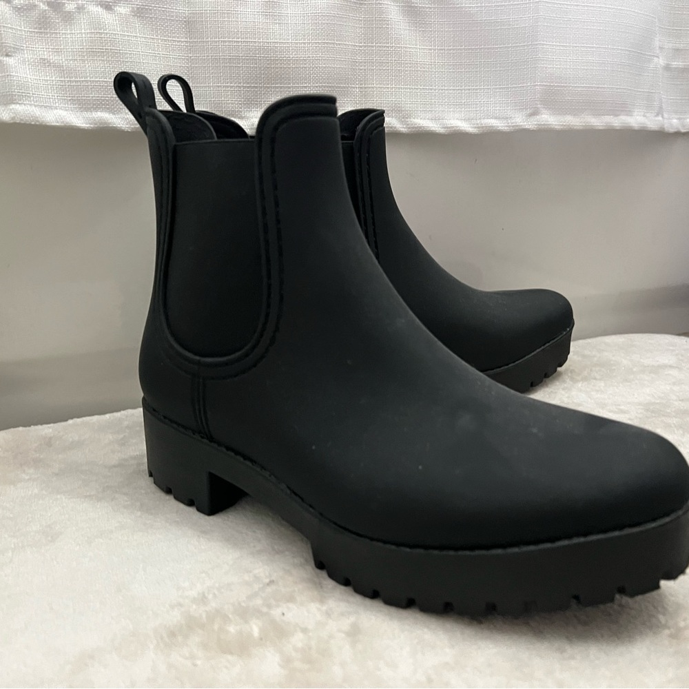 Jeffrey Campbell black rain boots